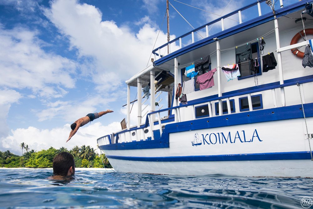 jump from the Koimala in the Maldives