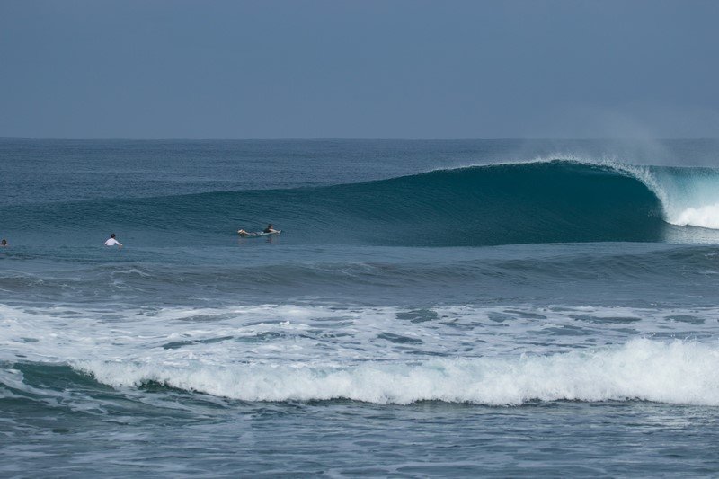 Surfing empty lineups in Krui